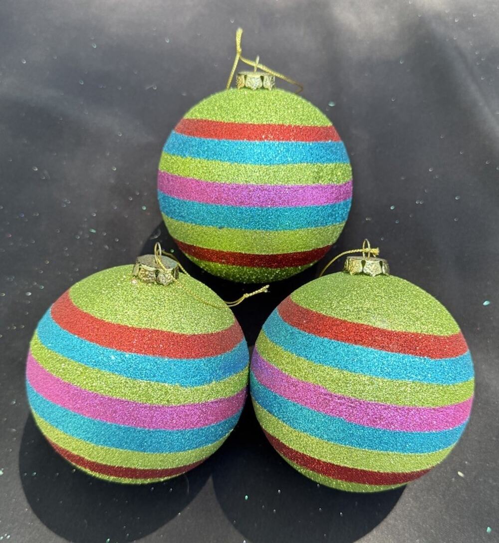 3 Midwest Of Cannon Falls Whimsical Christmas ornament Balls -K2
